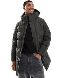 Only & Sons - Longline Quilted Coat With Hood - Lyst