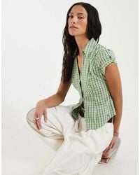 Hollister - Fitted Cinched Waist Short Sleeve Shirt - Lyst