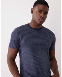 Mango - Linen Mix Regular Fit Striped T-shirt - Lyst