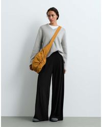 Oysho - Modal Blend Straight-Leg Trousers With Side Pleat - Lyst