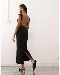 Noisy May - Maxi Jurk Met Open Achterkant En Ruches - Lyst