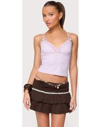 Edikted - Fran Lacey V Neck Tank Top - Lyst