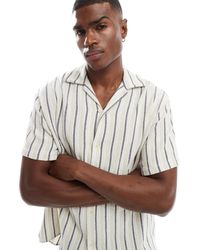 Jack & Jones - Revere Collar Linen Look Shirt - Lyst