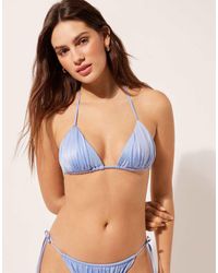 Calzedonia - Calzendonia Triangle Bikini Top Shiny Satin - Lyst