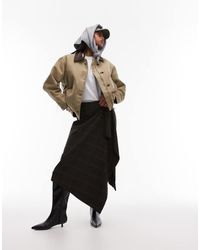 Mango - Wax Contrast Collar Jacket - Lyst