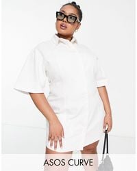 ASOS - Asos Design Curve Twill Mini Shirt Dress - Lyst