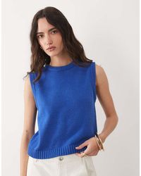 ASOS - Knitted Cotton Blend Tank Top - Lyst
