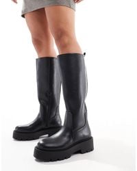 ASOS - Wide Fit Carmen Chunky Flat Knee Boots - Lyst