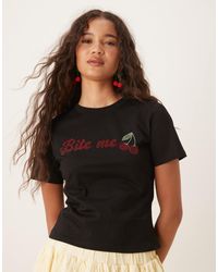 Never Fully Dressed - Bite Me Cherries Embellished Baby Tee - Lyst