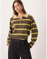 ASOS - Striped Rugby Polo Top - Lyst