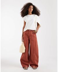 ASOS - Barrel Leg Pants With Washed Effect - Lyst