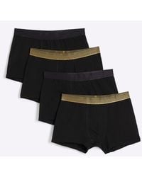 River Island - Regular Fit Check Multipack Of 4 Trunks - Lyst