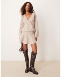 Vila - Gebreide Mini Rok Met Structuur - Lyst
