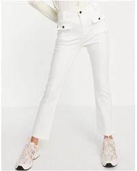 Morgan Slim Bootcut Jeans With Pocket Detail - White
