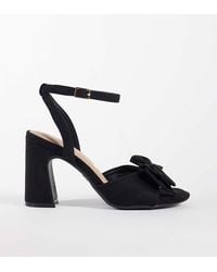 New Look - Velvet Bow Detail Heel - Lyst