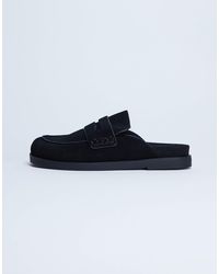 TOPSHOP - – addie – mules-loafer aus echtem wildleder - Lyst