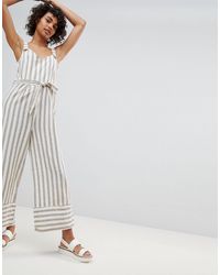 stradivarius striped jumpsuit