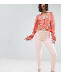 River Island Molly - Lichtroze Skinny Jeans