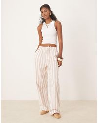 ASOS - Linen Look Pull-on Tapered Pants - Lyst