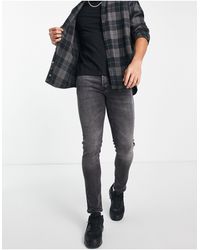 Jack & Jones - Vaqueros tapered slim en negro lavado glenn - Lyst