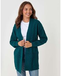 Threadbare - Cable Knit Open Cardigan - Lyst