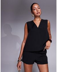 ASOS - Tailored Boxy V Neck Shell Top - Lyst