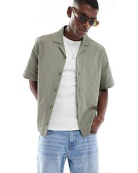 ASOS - Boxy Revere Seersucker Shirt - Lyst