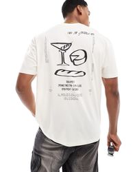 ASOS - T-shirt décontracté à imprimé formes abstraites au dos - beige - Lyst