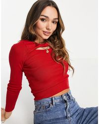 ASOS Sweater With Twist Neck Detail - Red
