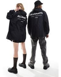 AllSaints - Underground Unisex Lightweight Jacket With Water Resistant Finish - Lyst