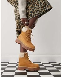 Timberland - Botas De 6" Color Trigo De Cuero Nobuk Con Forro Y Suela Gruesa Stone Street De -Marrón - Lyst