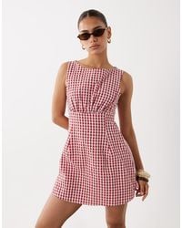 Miss Selfridge - Gingham Fit And Flare Mini Dress - Lyst