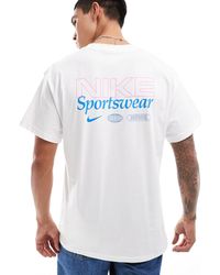 Nike - Camiseta blanca con estampado gráfico en la espalda - Lyst