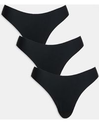ASOS - Confezione Da 3 Perizomi Invisibili Neri Con Dettagli - Lyst