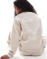Miss Selfridge - Oversized Puff Print Logo Sweatshirt Co Ord - Lyst