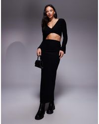 ASOS - Co-ord Brushed Rib Column Maxi Skirt - Lyst