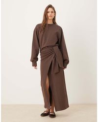 ASOS - Circular Design Collection Wrap Midi Sweat Dress - Lyst