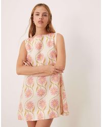 Vrg Grl - – aftersun bloom – es etuikleid aus leinen mit blumenmuster - Lyst