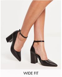 London Rebel - Pointed Block Heeled Shoes - Lyst