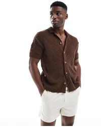 Only & Sons - – weitmaschiges strickhemd - Lyst