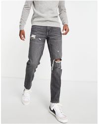 ASOS – cone mill denim – american classic – stretch-jeans mit schmalem schnitt - Schwarz