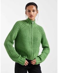 Collusion - Knitted Shrunken Funnel Neck Zip Through - Lyst