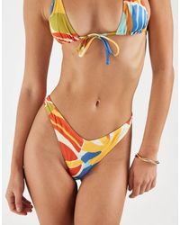 ASOS - Ava V Front High Leg Bikini Bottom - Lyst