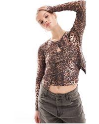 ASOS - 2 In 1 Cardigan And Cami Top In Leopard Print - Lyst