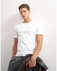 TOPMAN - Slim Fit Rib T-shirt - Lyst