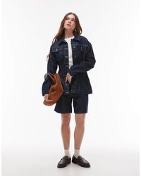 TOPSHOP - Denim Loose Fit Jort - Lyst