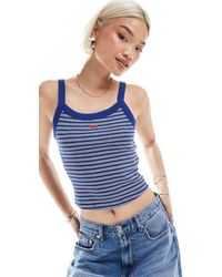 Levi's - Top Deportivo A Rayas De Tirantes Con Logo En La Parte Central Del Pecho De Canalé De - Lyst