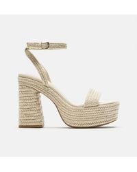 Pull&Bear - Sandali Con Tacco Alto E Plateau Crema - Lyst