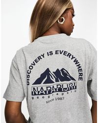 Napapijri - Shetland - t-shirt imprimé au dos - Lyst