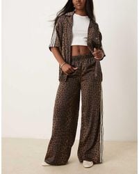 adidas Originals - Satin Wide Leg Track Pants - Lyst